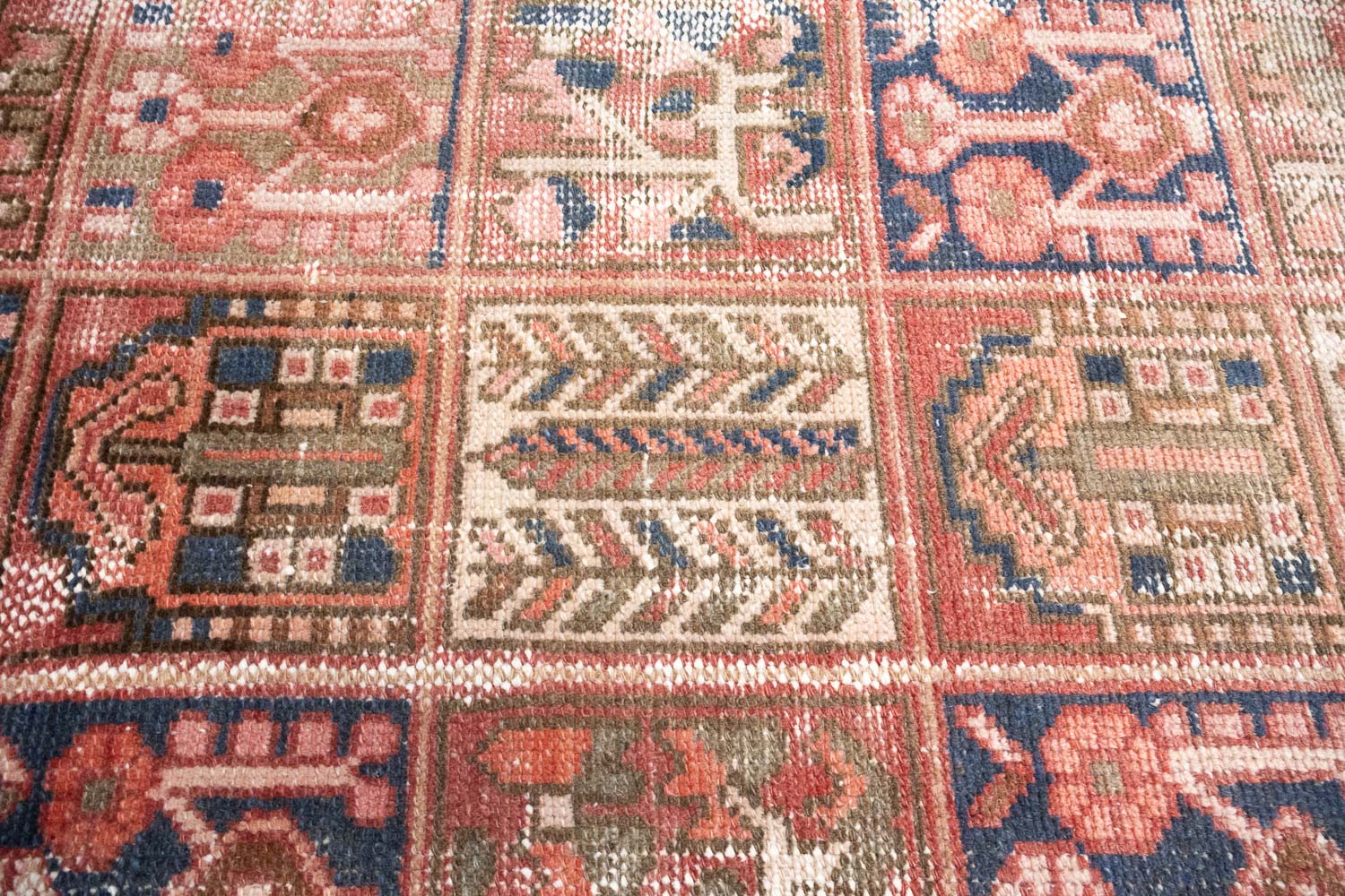 6'8x9'2 Hand Knotted Tribal Pictorial Oriental Wool Runner Rug - Image 9