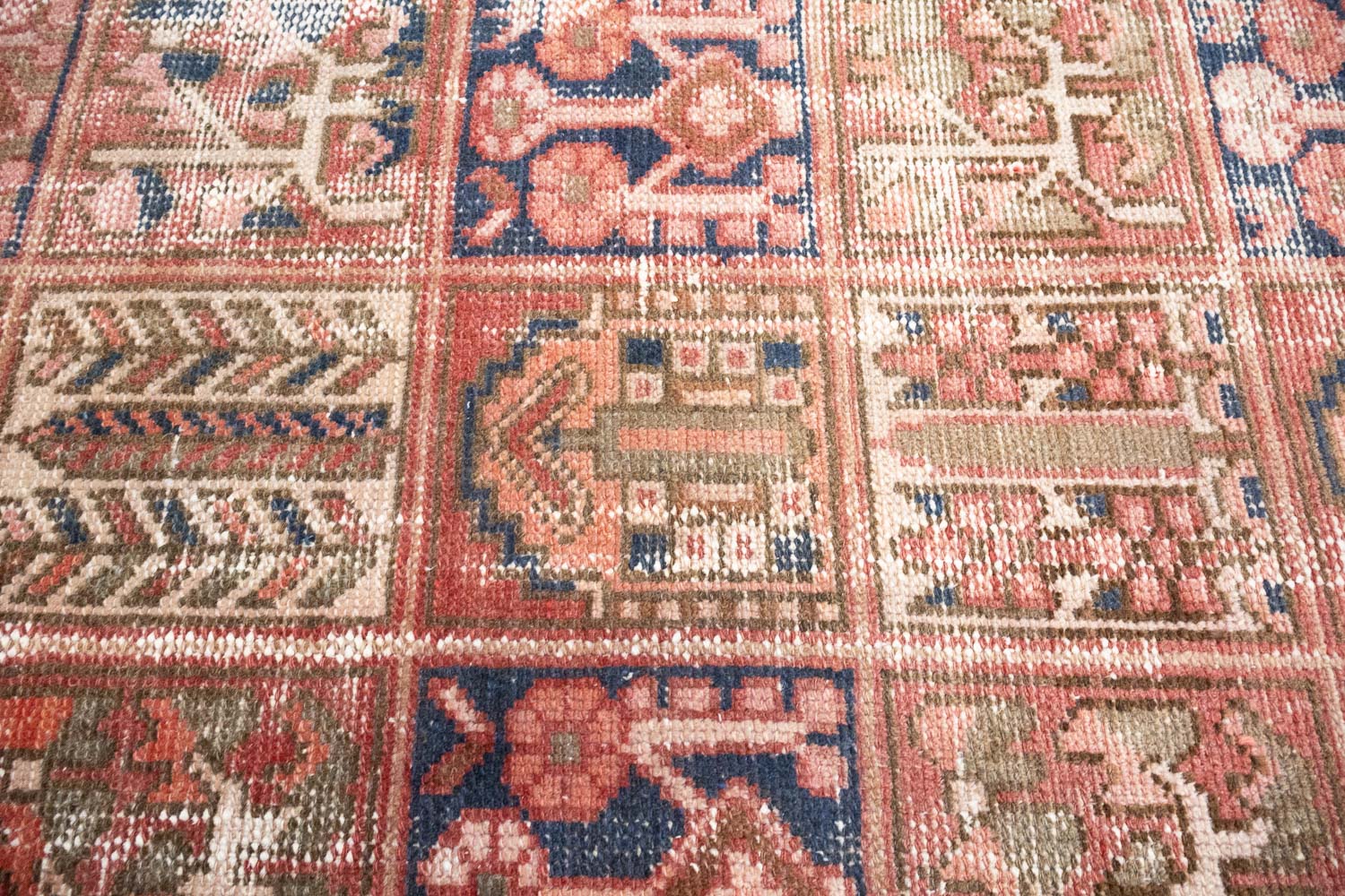 6'8x9'2 Hand Knotted Tribal Pictorial Oriental Wool Runner Rug - Image 10
