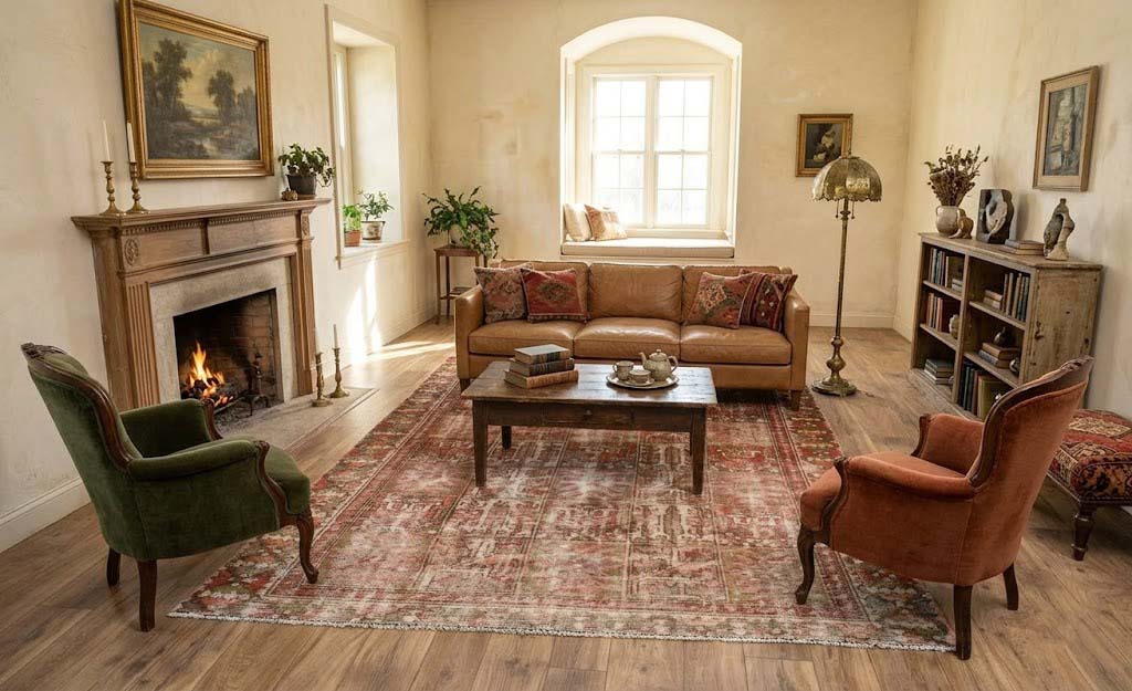 6'6x8'11 Hand Knotted Tribal Floral Oriental Wool Rug - Image 3