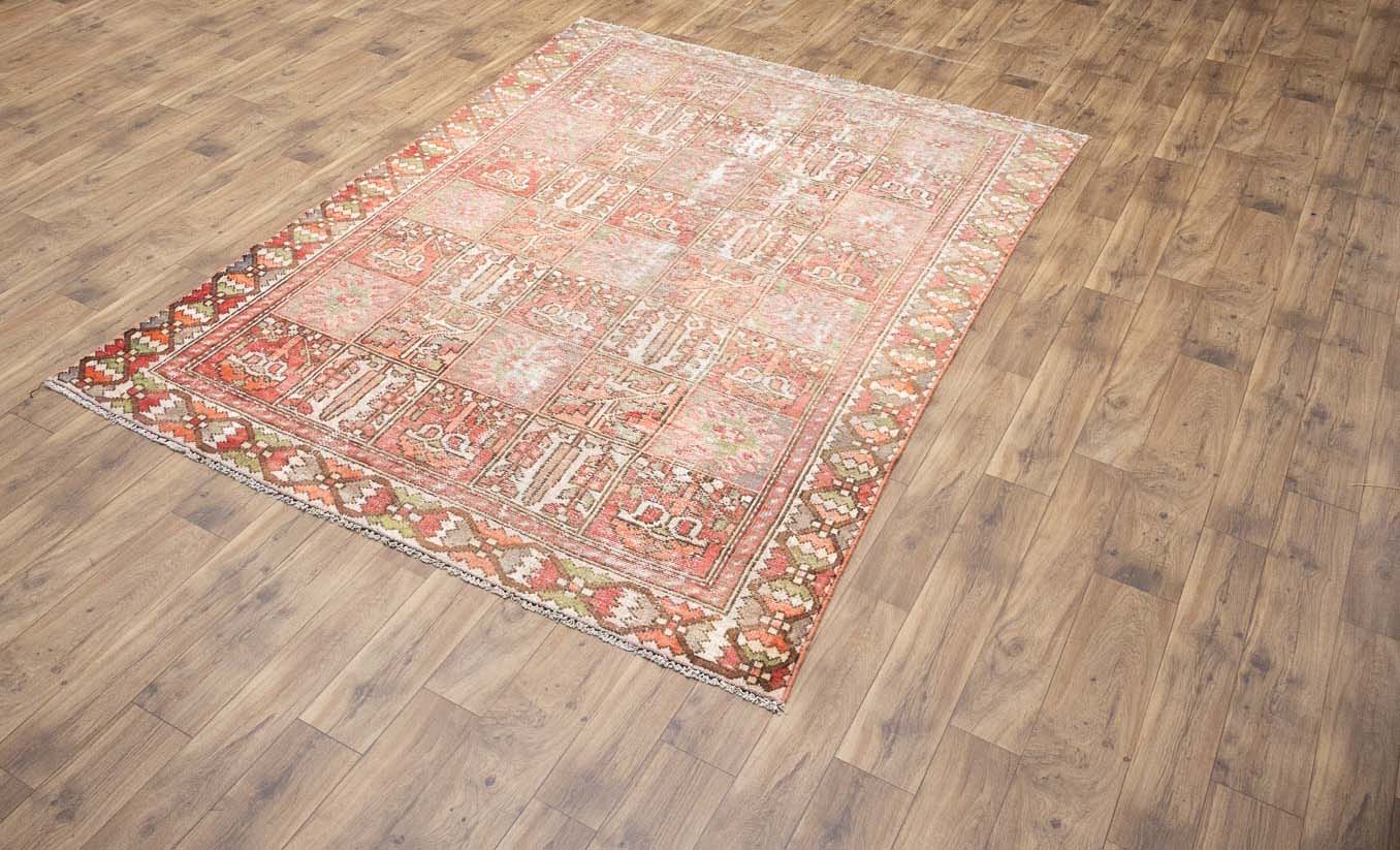 6'6x8'11 Hand Knotted Tribal Floral Oriental Wool Rug - Image 4