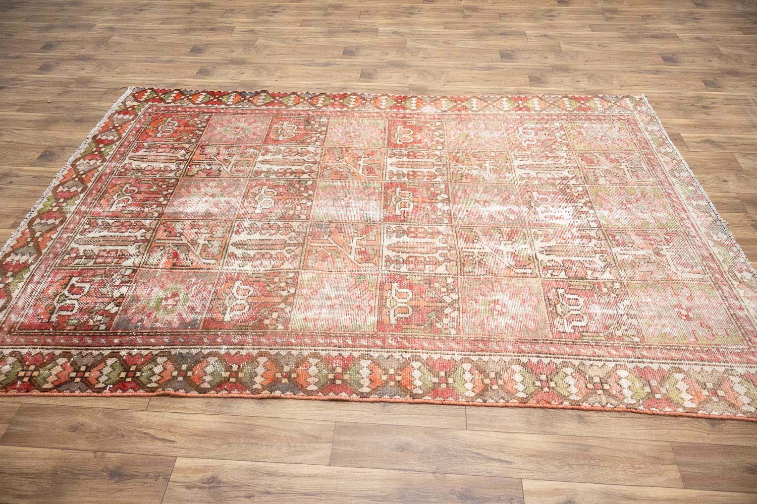 6'6x8'11 Hand Knotted Tribal Floral Oriental Wool Rug - Image 5