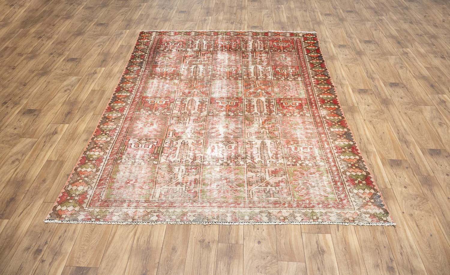 6'6x8'11 Hand Knotted Tribal Floral Oriental Wool Rug - Image 11