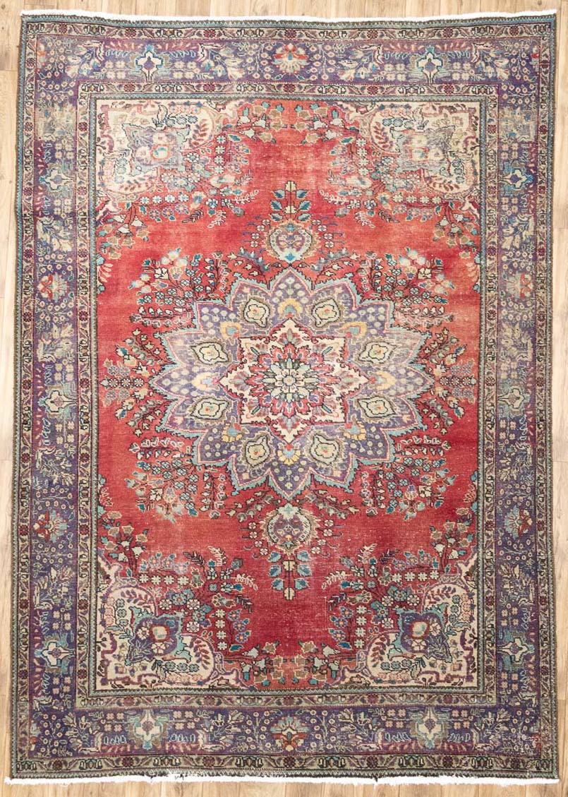 6'11x9'9 Hand Knotted Floral Classic Oriental Wool Rug