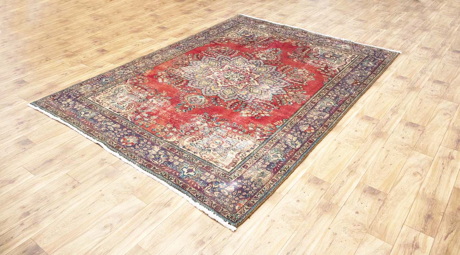6'11x9'9 Hand Knotted Floral Classic Oriental Wool Rug - Image 15