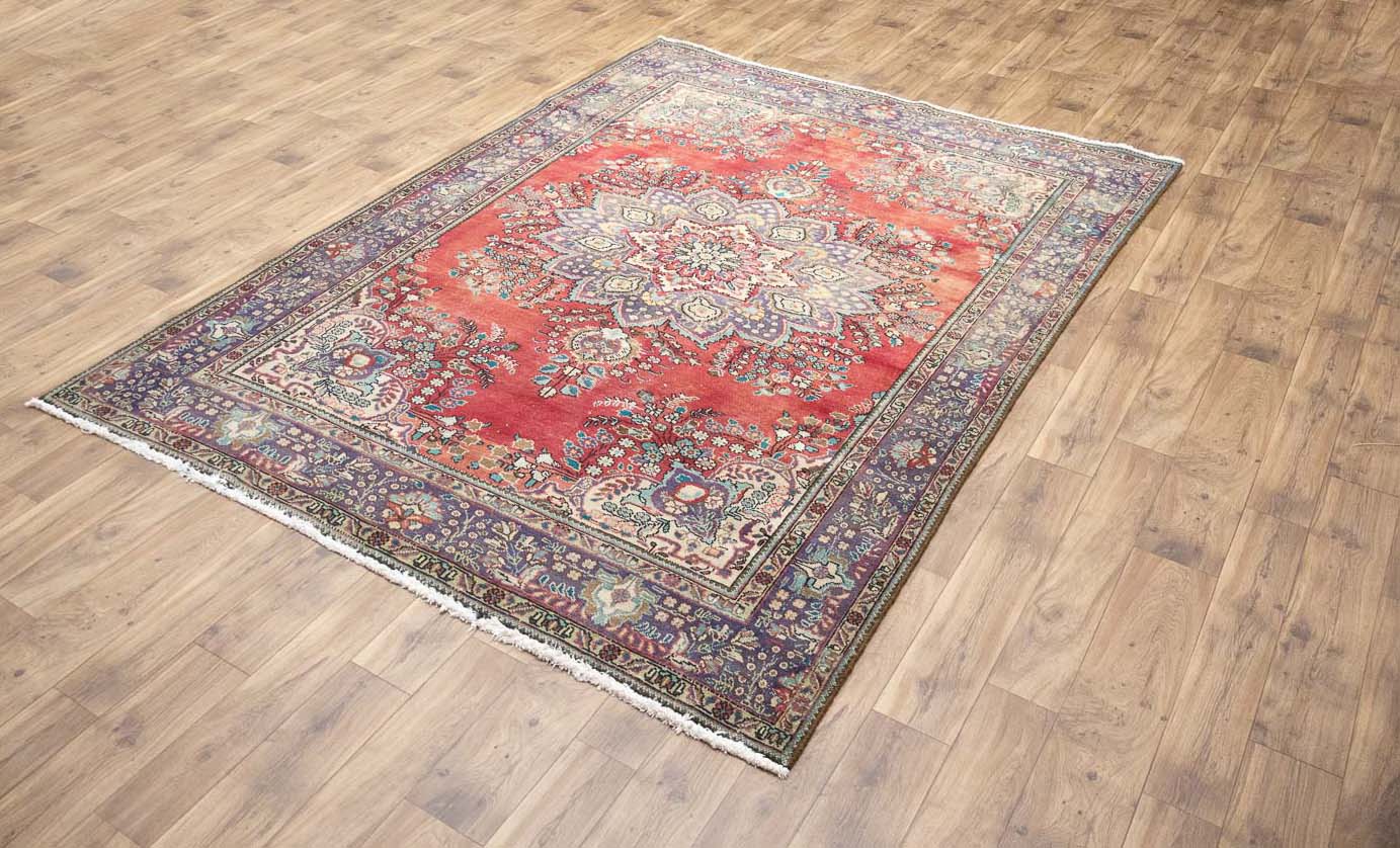 6'11x9'9 Hand Knotted Floral Classic Oriental Wool Rug - Image 4