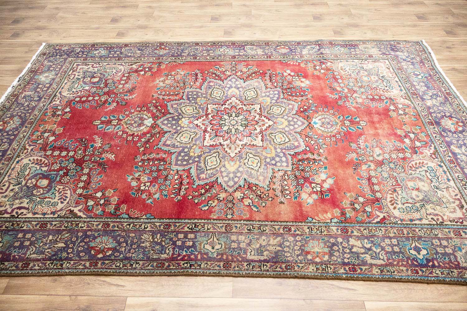 6'11x9'9 Hand Knotted Floral Classic Oriental Wool Rug - Image 5
