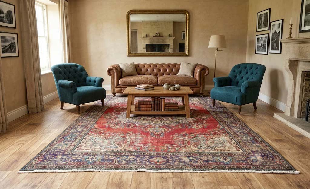 6'11x9'9 Hand Knotted Floral Classic Oriental Wool Rug - Image 2