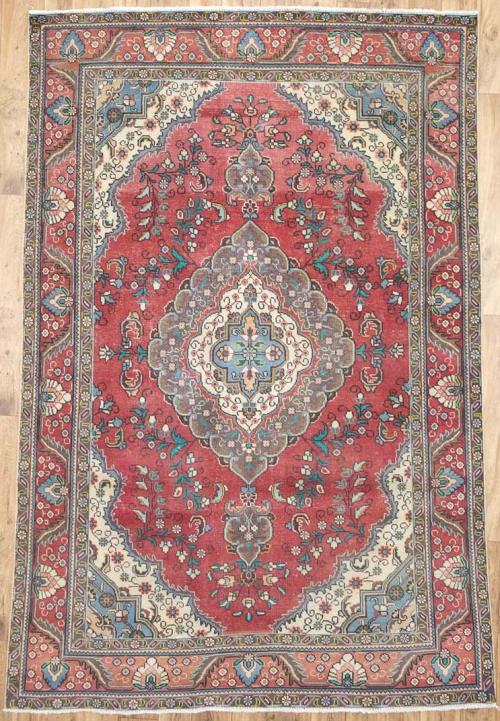 6'2x9'6 Hand Knotted Tribal Pictorial Oriental Wool Rug