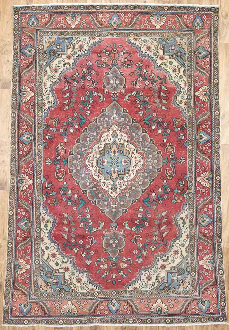 6'2x9'6 Hand Knotted Tribal Pictorial Oriental Wool Rug