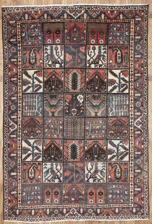 6'8x10'0 Hand Knotted Tribal Pictorial Oriental Wool Rug