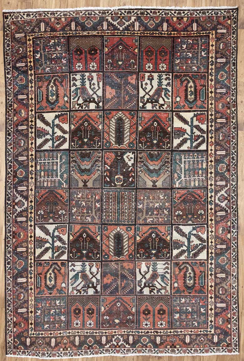 6'8x10'0 Hand Knotted Tribal Pictorial Oriental Wool Rug