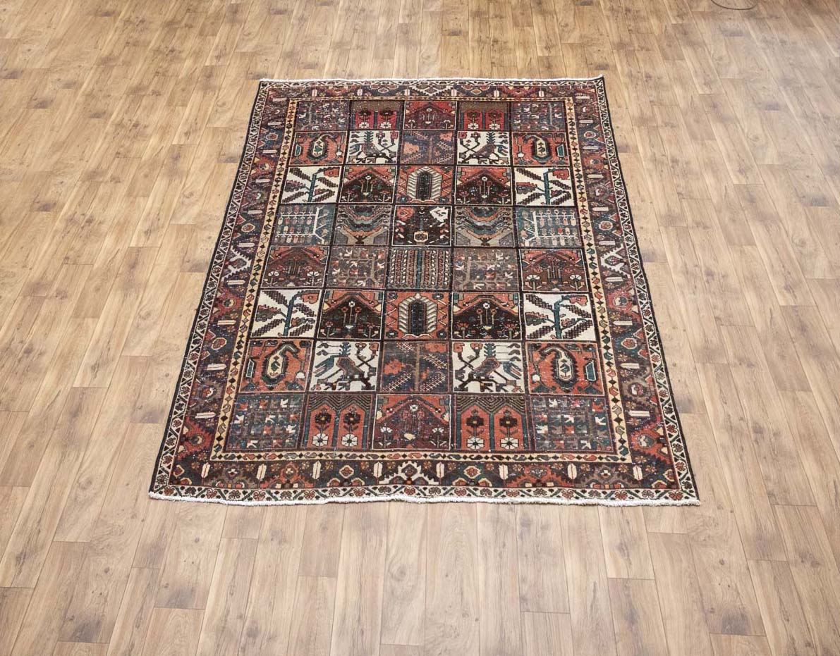 6'8x10'0 Hand Knotted Tribal Pictorial Oriental Wool Rug - Image 3