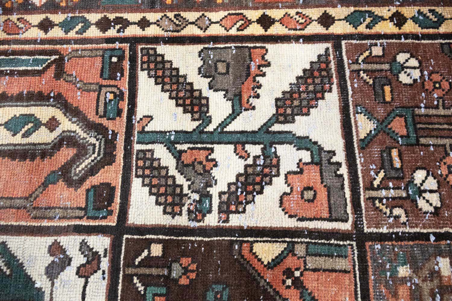 6'8x10'0 Hand Knotted Tribal Pictorial Oriental Wool Rug - Image 12