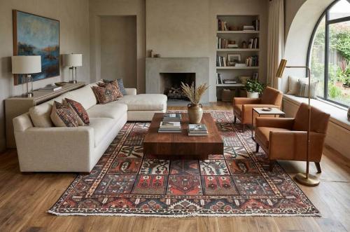 6'8x10'0 Hand Knotted Tribal Pictorial Oriental Wool Rug