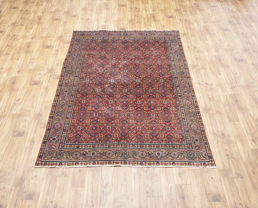 6'2x9'3 Hand Knotted Tribal Allover Oriental Wool Rug - Image 3