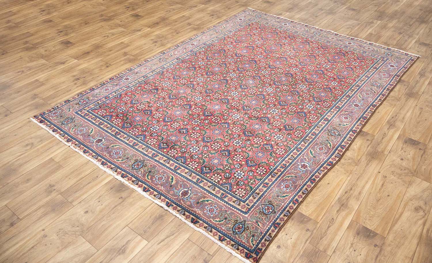 6'2x9'3 Hand Knotted Tribal Allover Oriental Wool Rug - Image 12