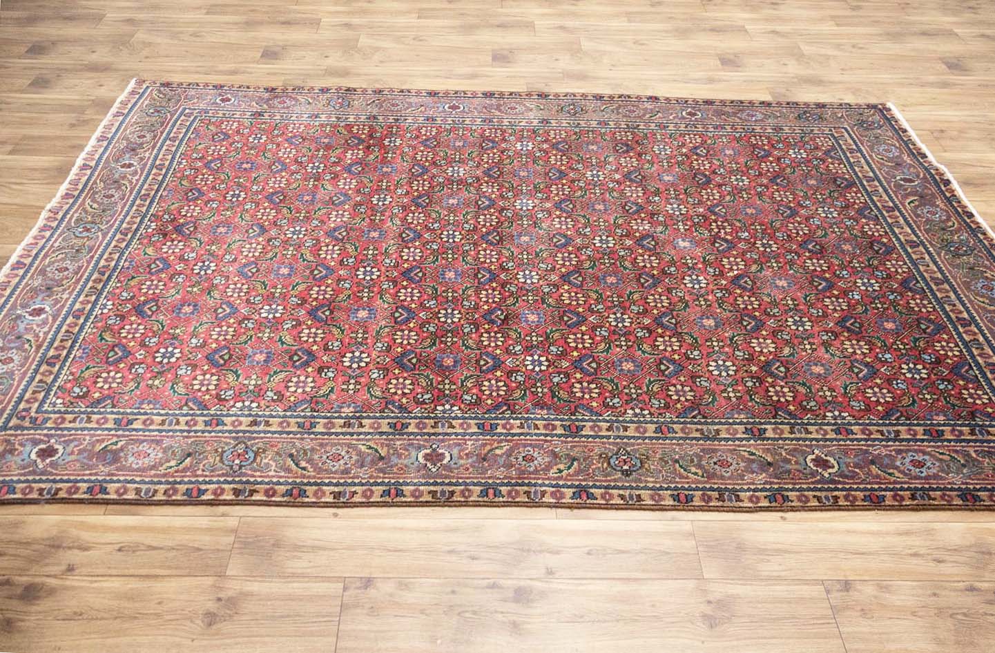 6'2x9'3 Hand Knotted Tribal Allover Oriental Wool Rug - Image 5