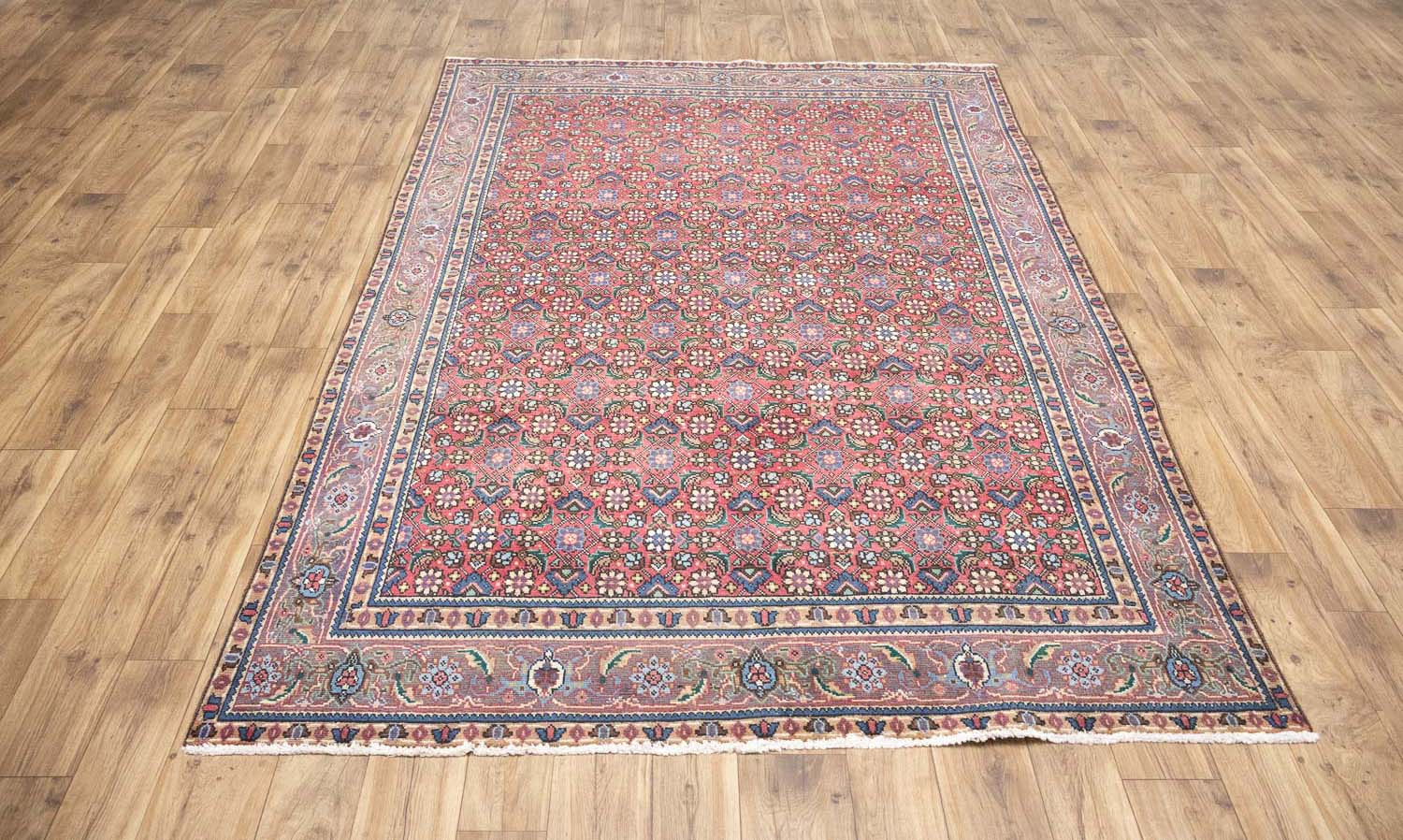 6'2x9'3 Hand Knotted Tribal Allover Oriental Wool Rug - Image 11