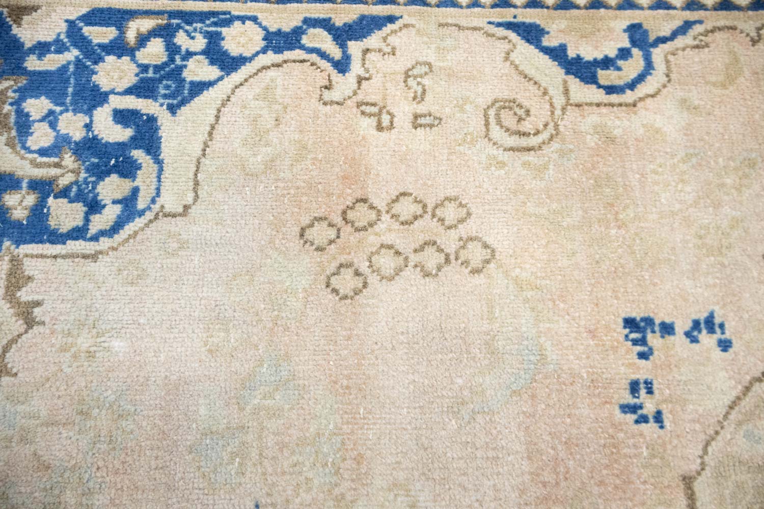 6'3x9'3 Hand Knotted Cream Floral Classic Oriental Wool Rug - Image 15