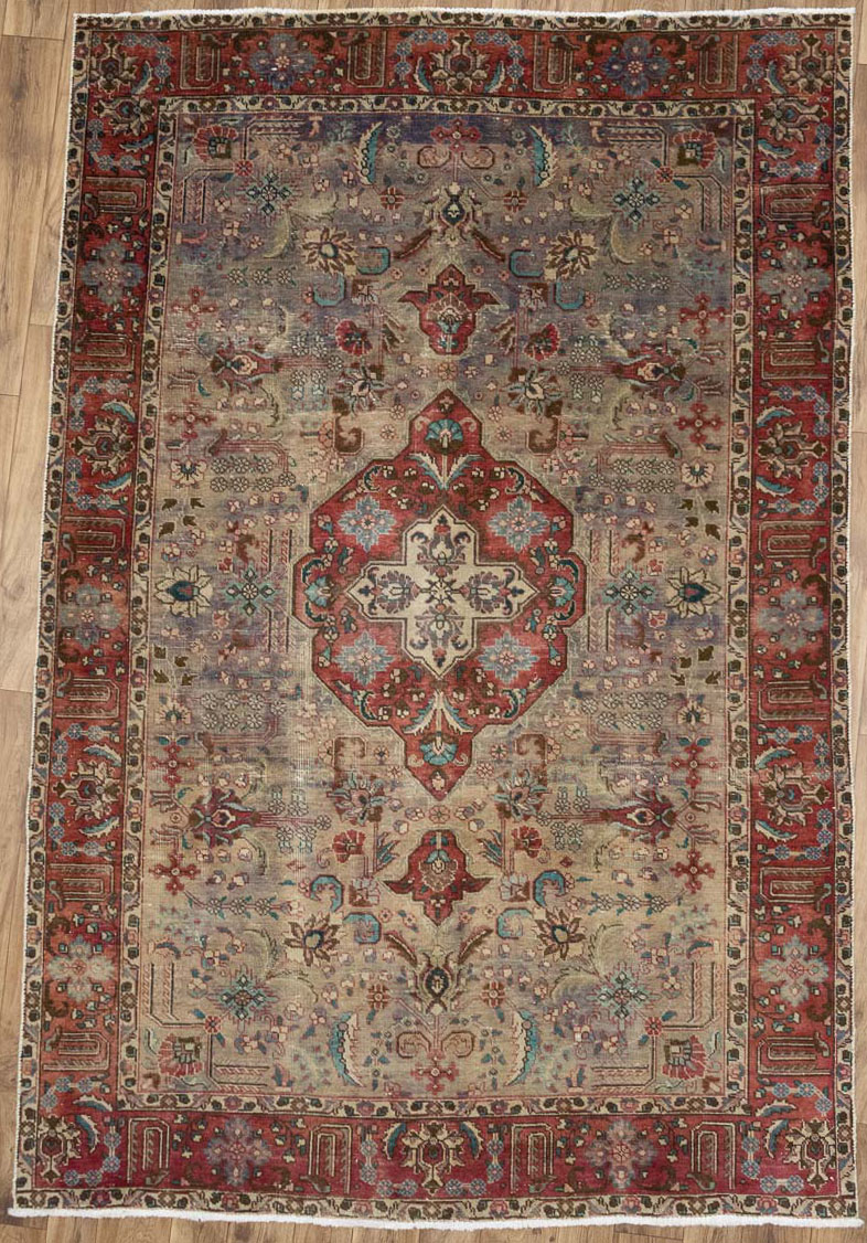 6'6x9'9 Hand Knotted Floral Classic Oriental Wool Rug - Image 2