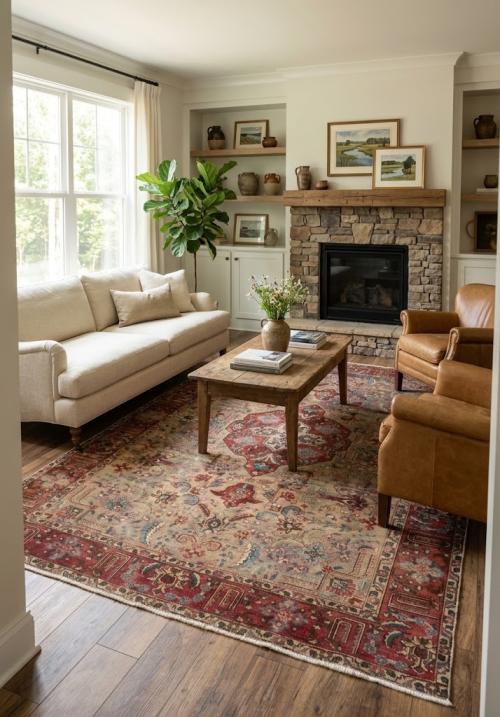 6'6x9'9 Hand Knotted Floral Classic Oriental Wool Rug