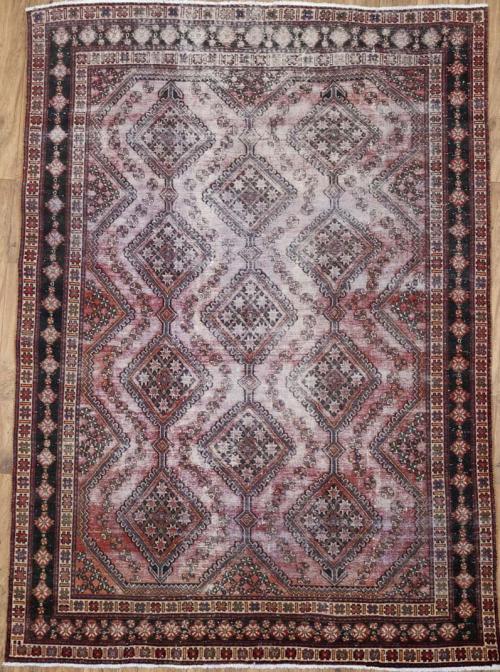 6'9x9'3 Hand Knotted Geometric Tribal Oriental Wool Rug
