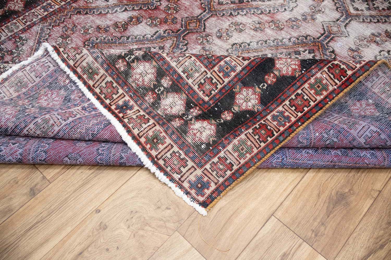 6'9x9'3 Hand Knotted Geometric Tribal Oriental Wool Rug - Image 14