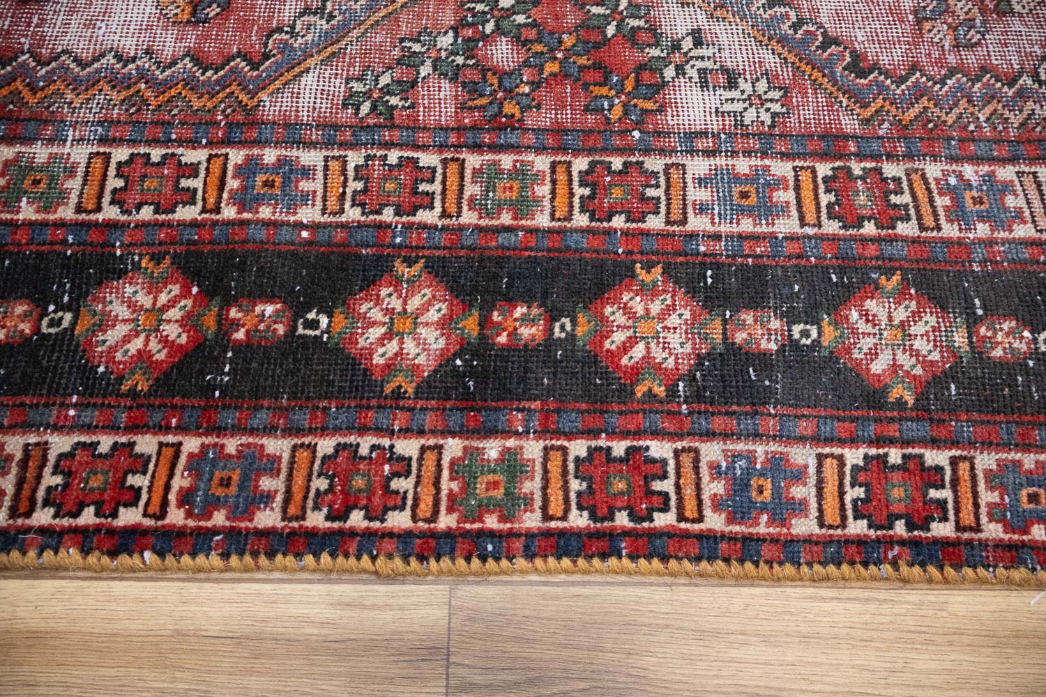 6'9x9'3 Hand Knotted Geometric Tribal Oriental Wool Rug - Image 11