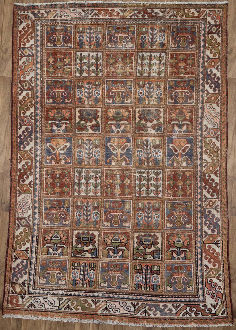 6'9x9'9 Hand Knotted Floral Tribal Oriental Wool Rug
