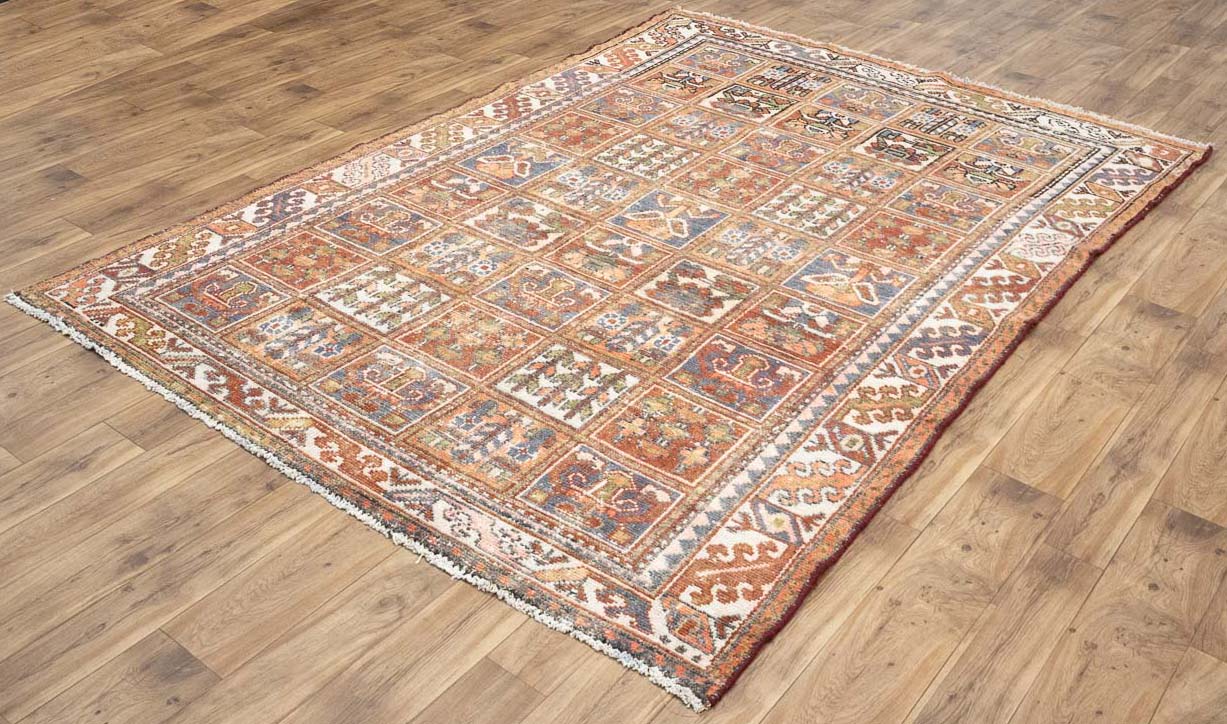 6'9x9'9 Hand Knotted Floral Tribal Oriental Wool Rug - Image 5