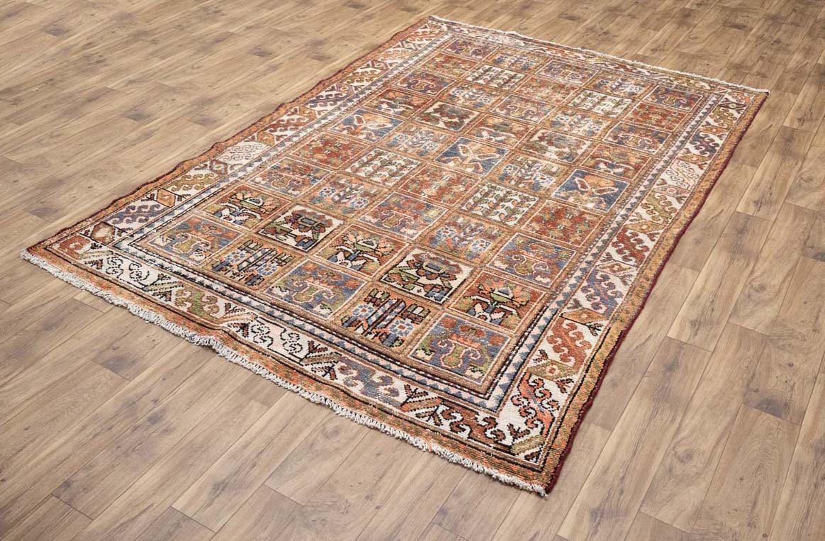 6'9x9'9 Hand Knotted Floral Tribal Oriental Wool Rug - Image 3