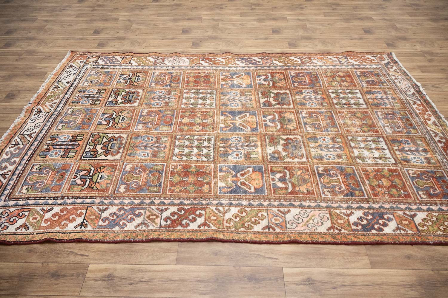 6'9x9'9 Hand Knotted Floral Tribal Oriental Wool Rug - Image 4