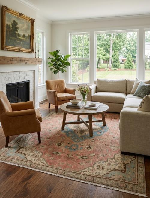 7'4x9'4 Hand Knotted Floral Classic Oriental Wool Rug