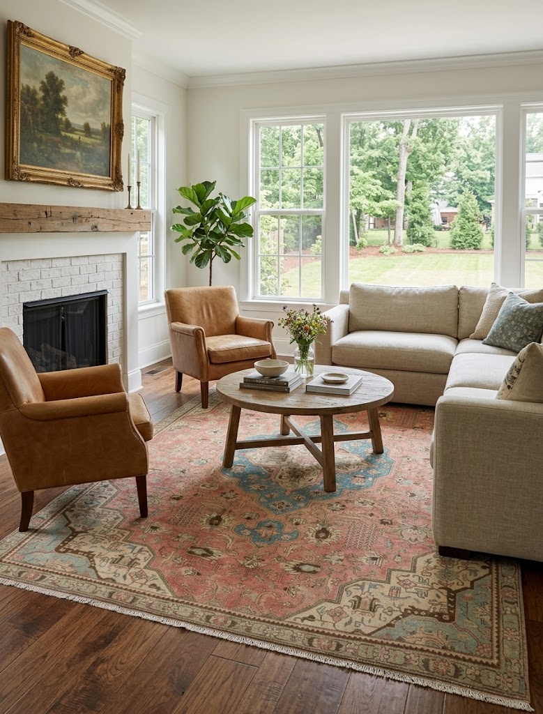 7'4x9'4 Hand Knotted Floral Classic Oriental Wool Rug - Image 2