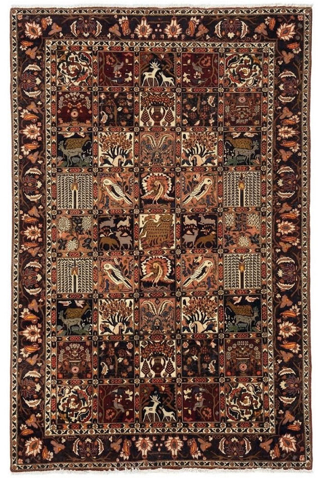 6'8 X 10'9 Hand Knotted Pictorial Design Persian Oriental Rug - Image 1