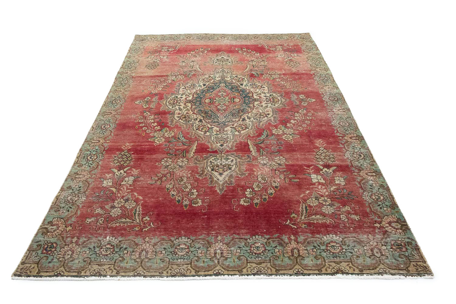 6'0 X 9'9 Hand Knotted Muted Traditional Distressed Persian Rug - Image 3