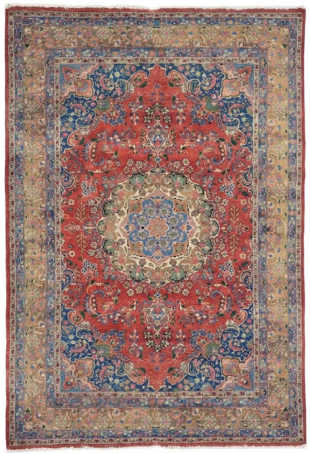 6'5 X 9'8 Hand Knotted Traditional Distressed Persian Rug