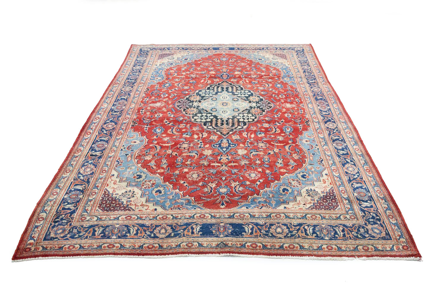 6'6 X 9'11 Muted Hand Knotted Floral Distressed Persian Rug - Image 3