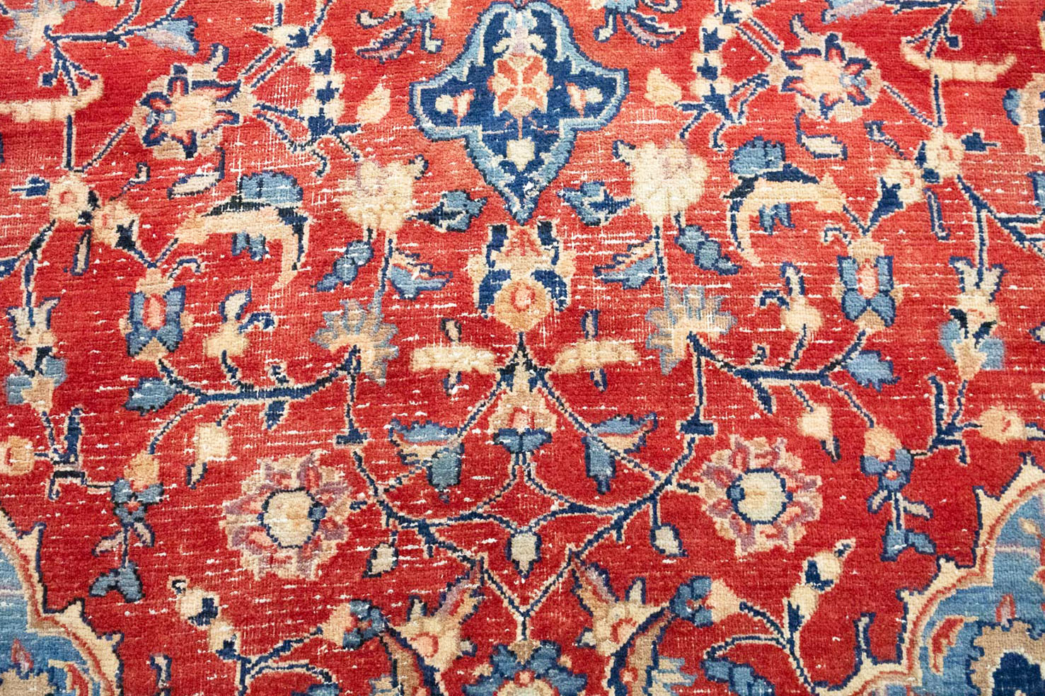 6'6 X 9'11 Muted Hand Knotted Floral Distressed Persian Rug - Image 12
