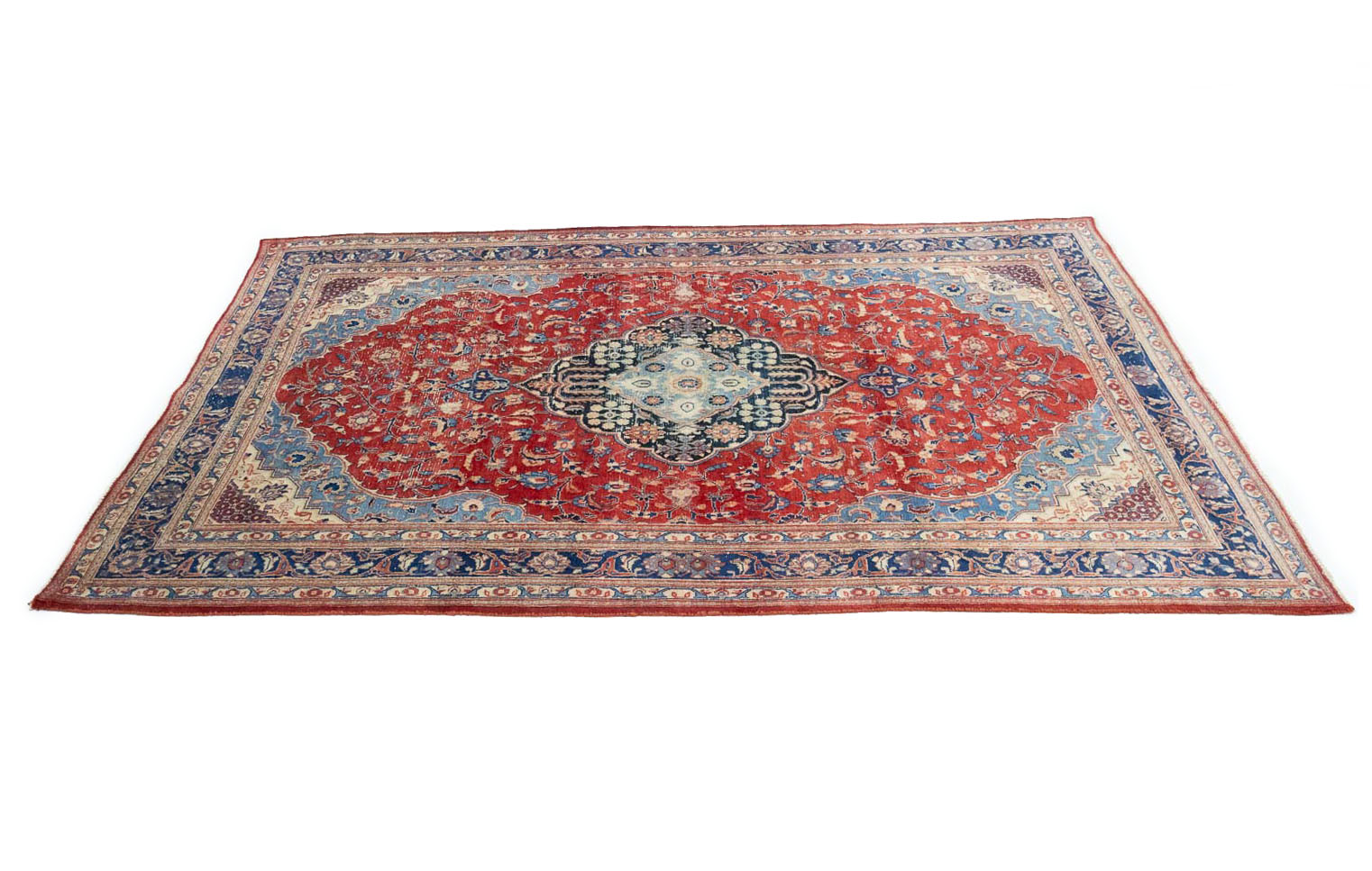 6'6 X 9'11 Muted Hand Knotted Floral Distressed Persian Rug - Image 5