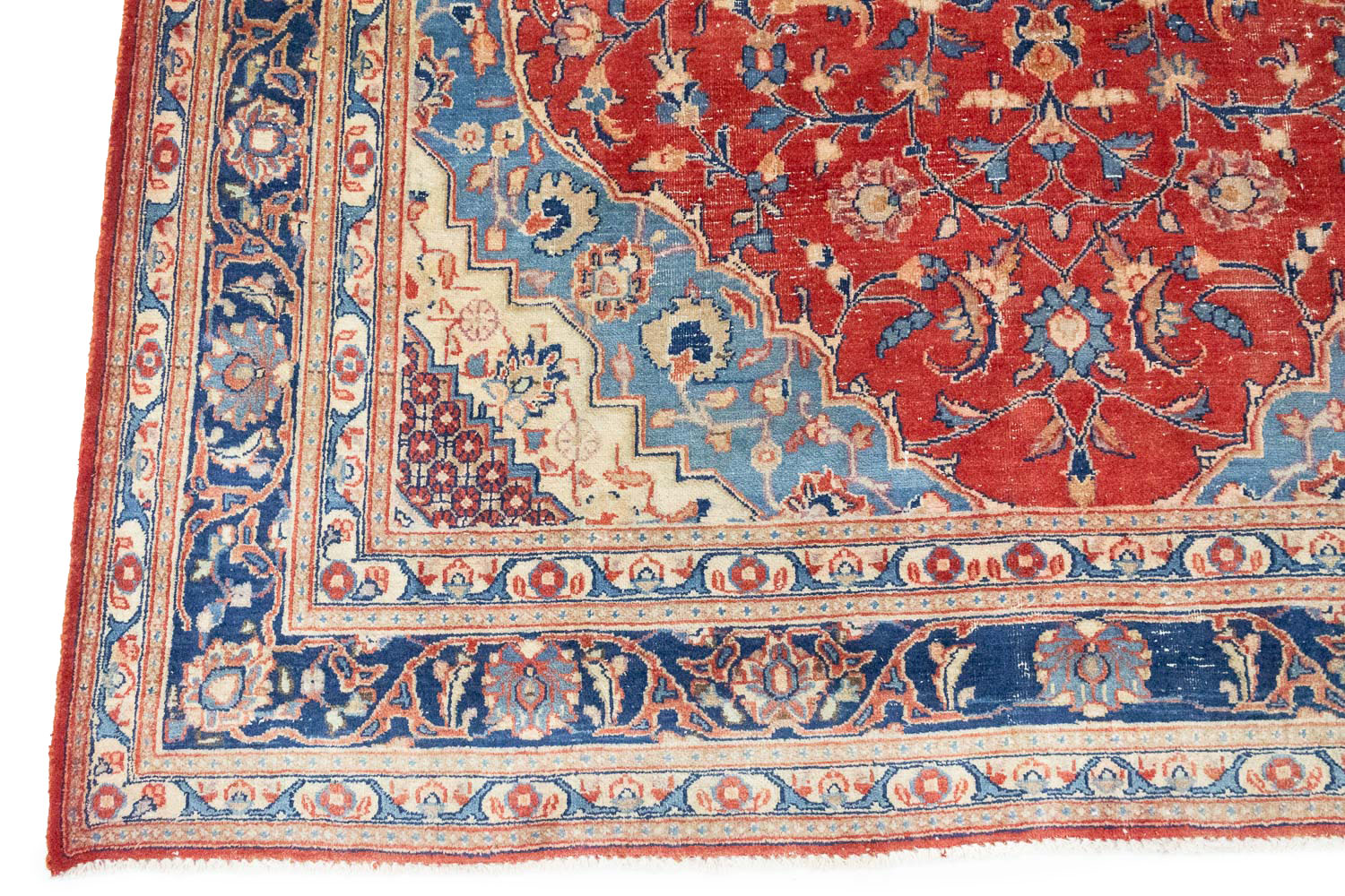 6'6 X 9'11 Muted Hand Knotted Floral Distressed Persian Rug - Image 8