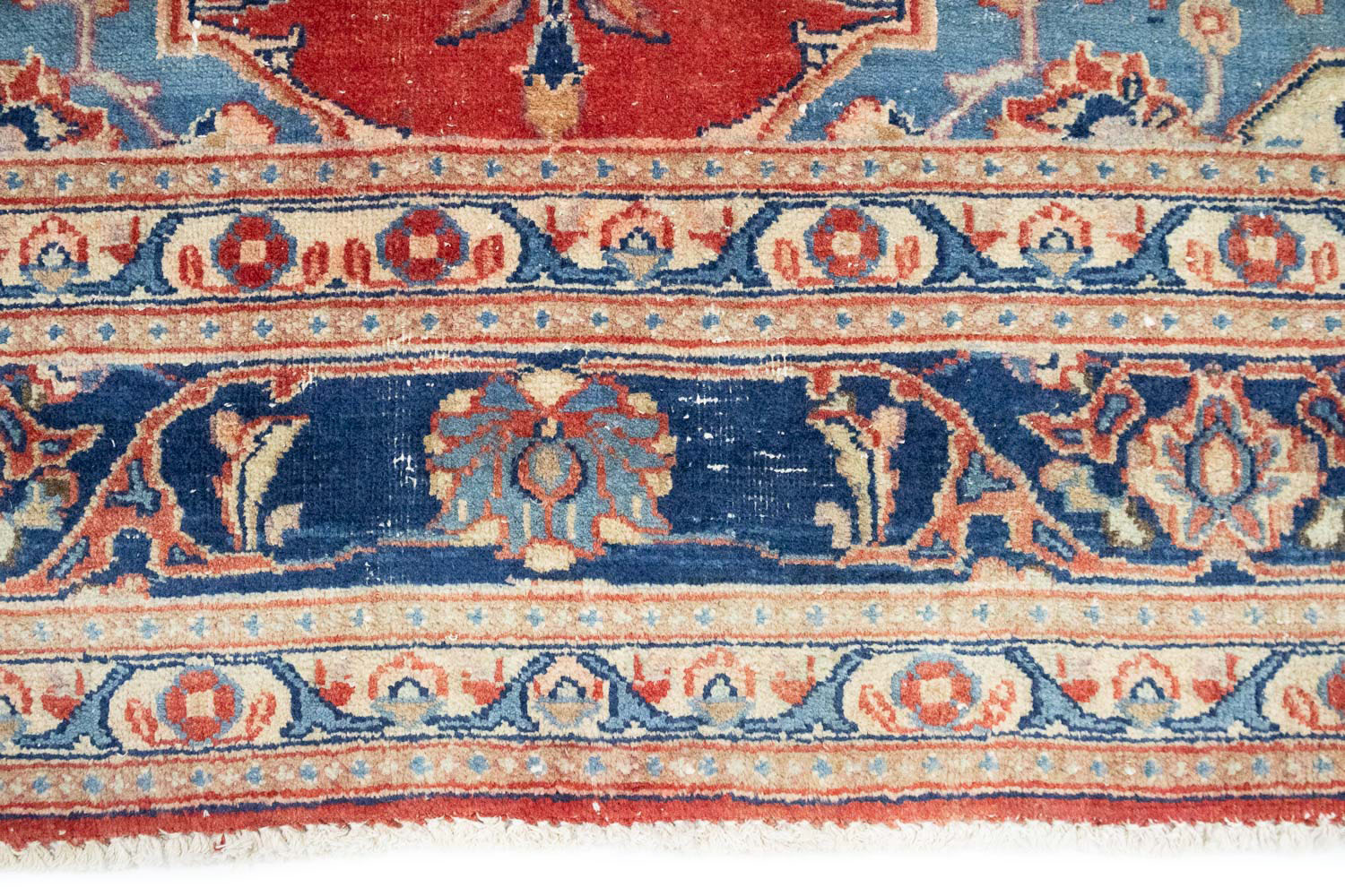 6'6 X 9'11 Muted Hand Knotted Floral Distressed Persian Rug - Image 9