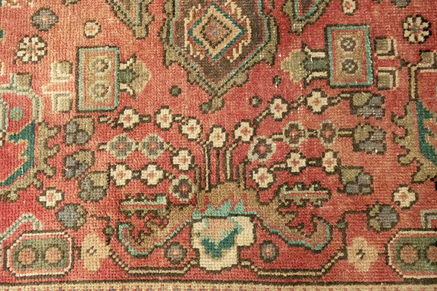 6'8 X 9'7 Muted Traditional Hand Knotted Distressed Persian Rug - Image 13