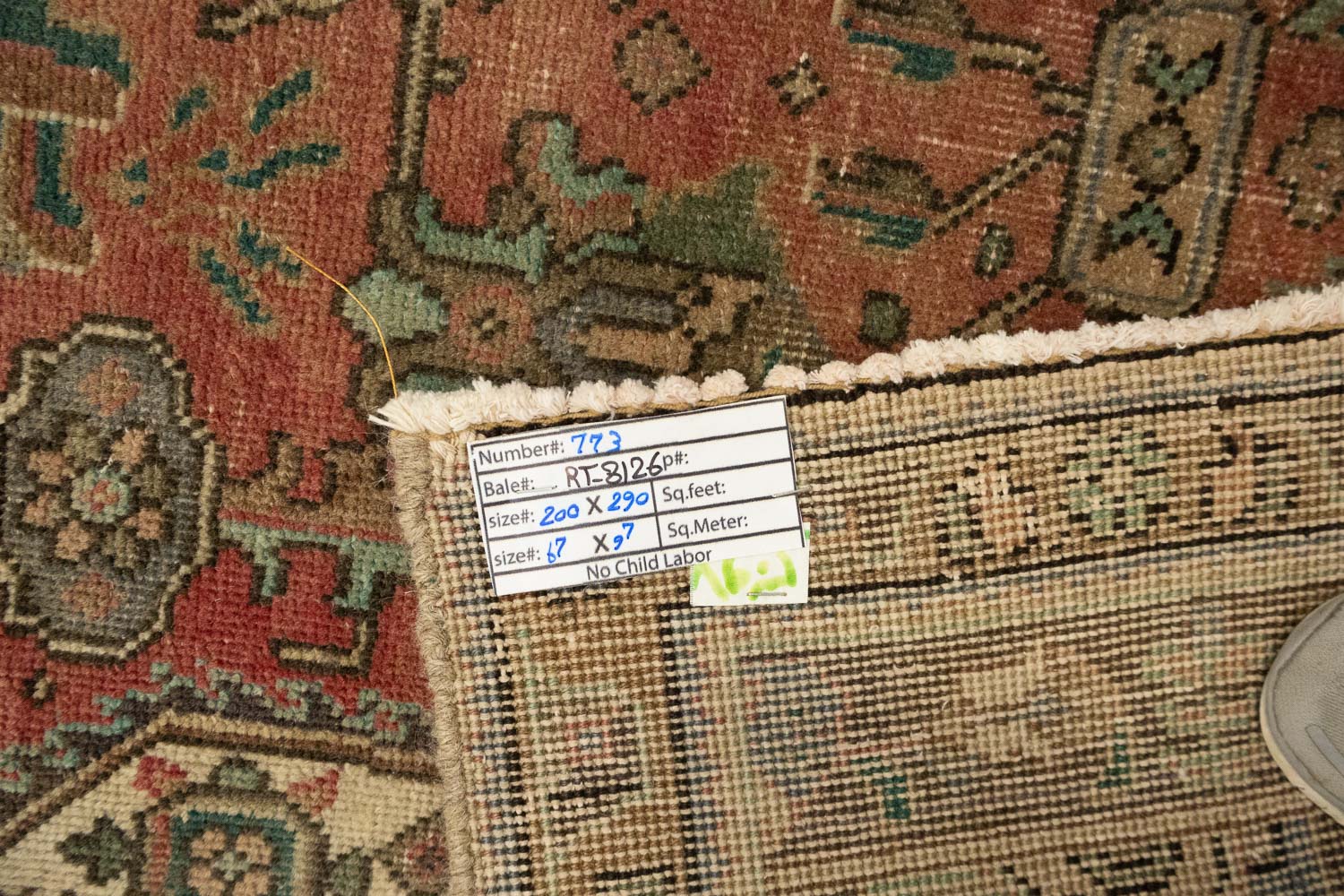 6'8 X 9'7 Muted Traditional Hand Knotted Distressed Persian Rug - Image 17
