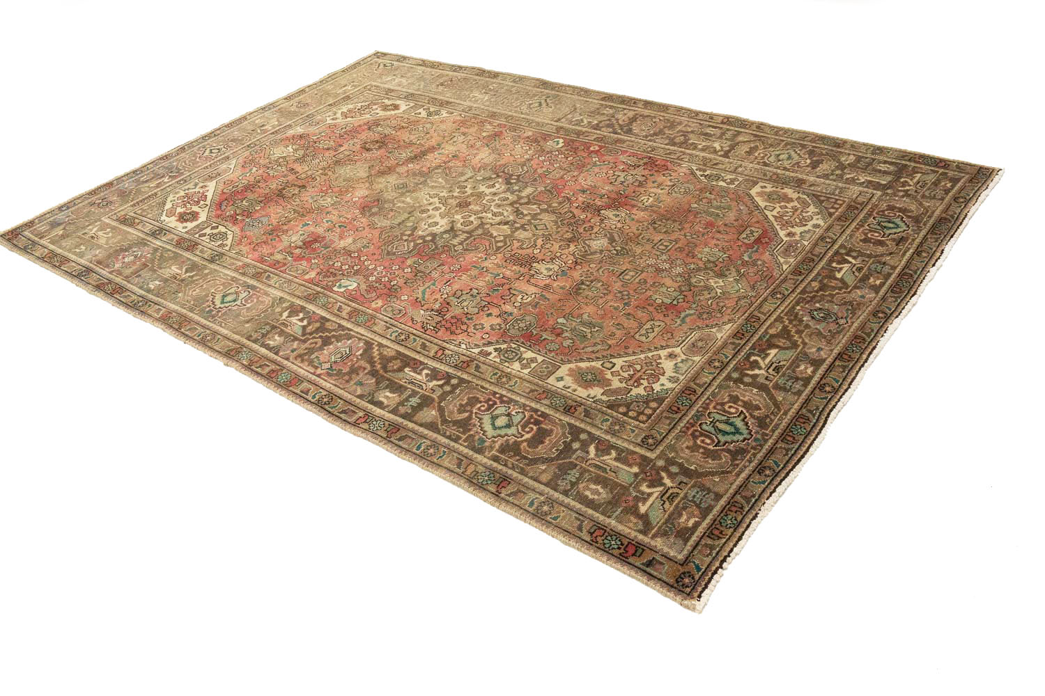6'8 X 9'7 Muted Traditional Hand Knotted Distressed Persian Rug - Image 6