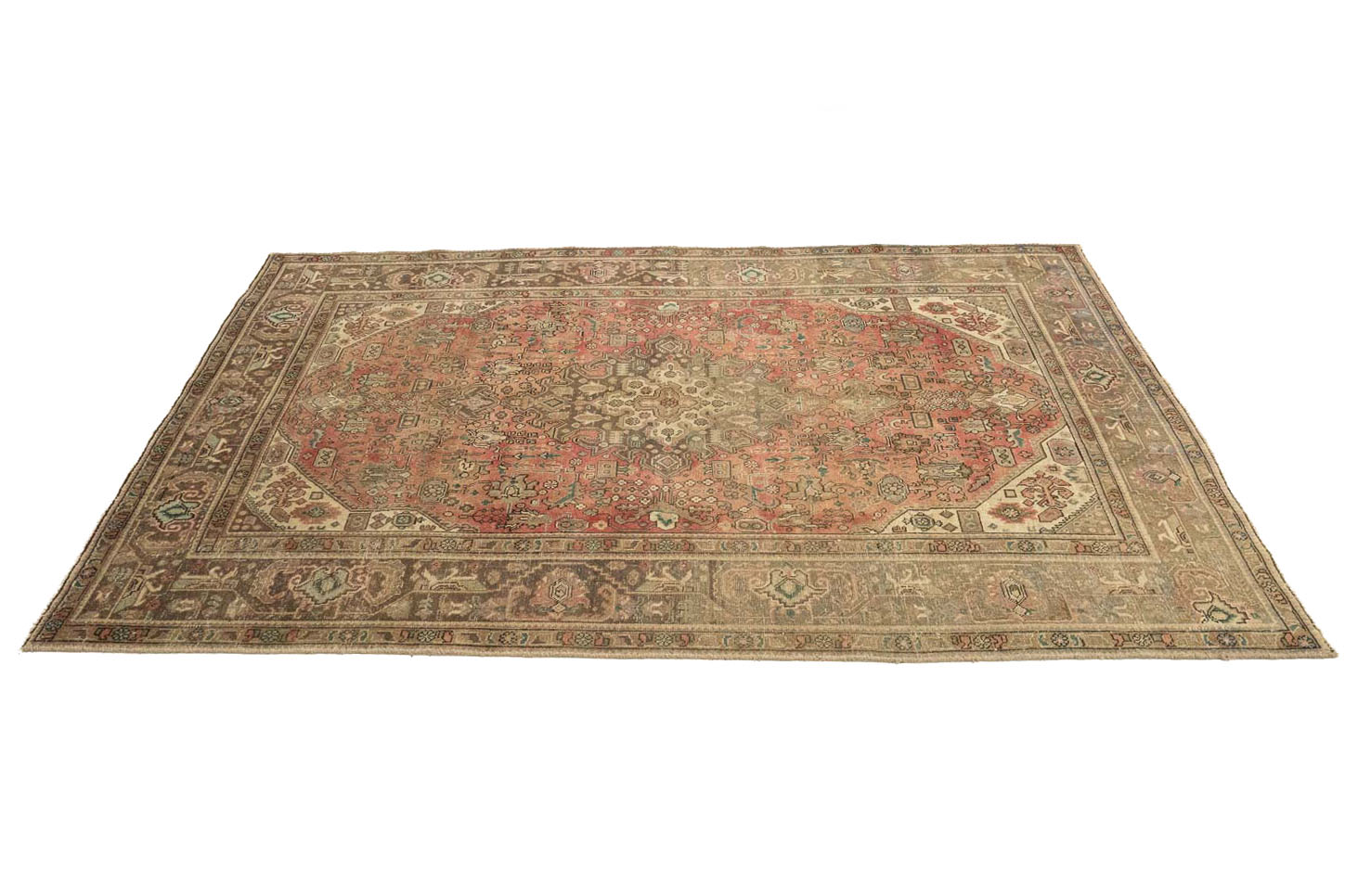 6'8 X 9'7 Muted Traditional Hand Knotted Distressed Persian Rug - Image 7