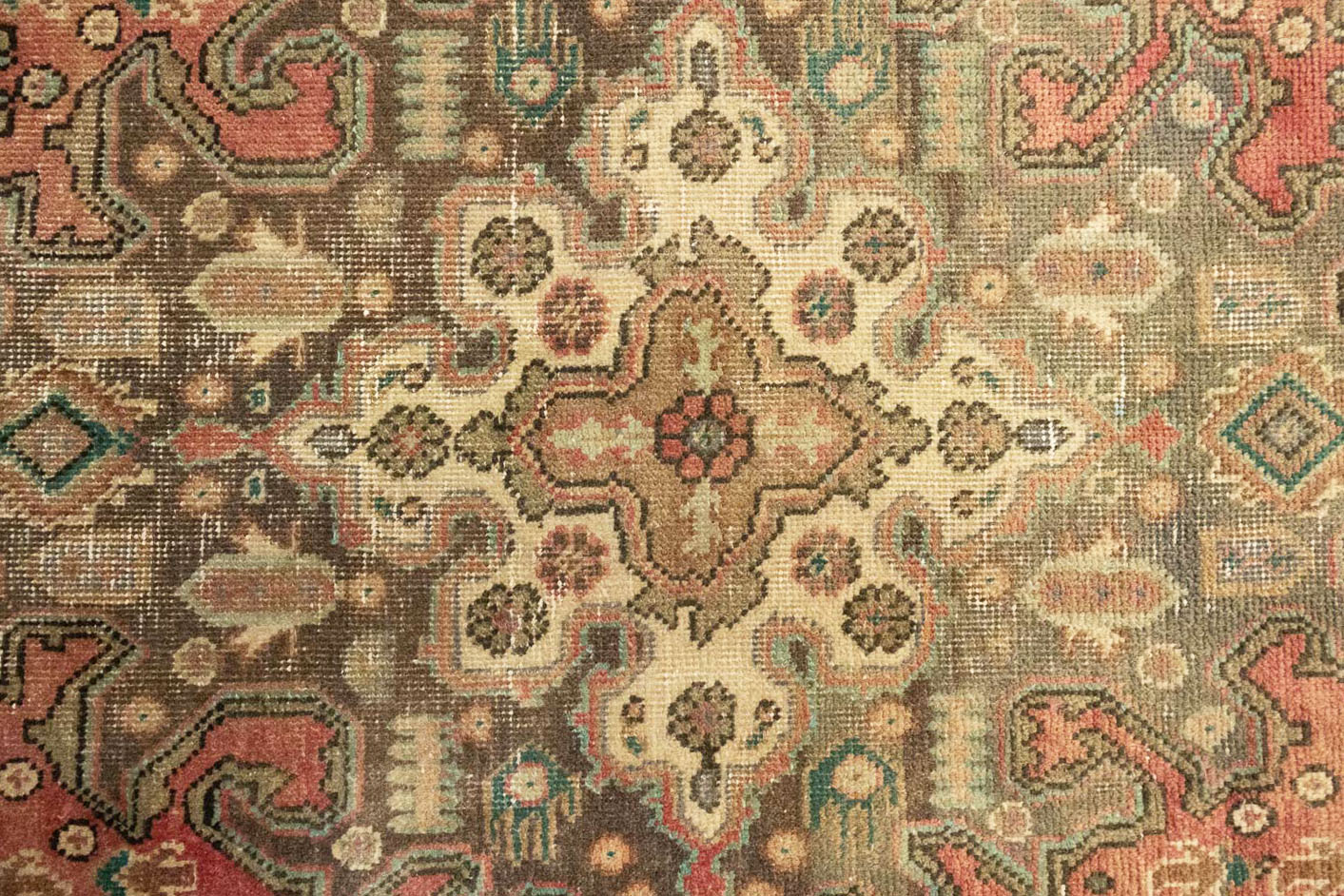 6'8 X 9'7 Muted Traditional Hand Knotted Distressed Persian Rug - Image 9