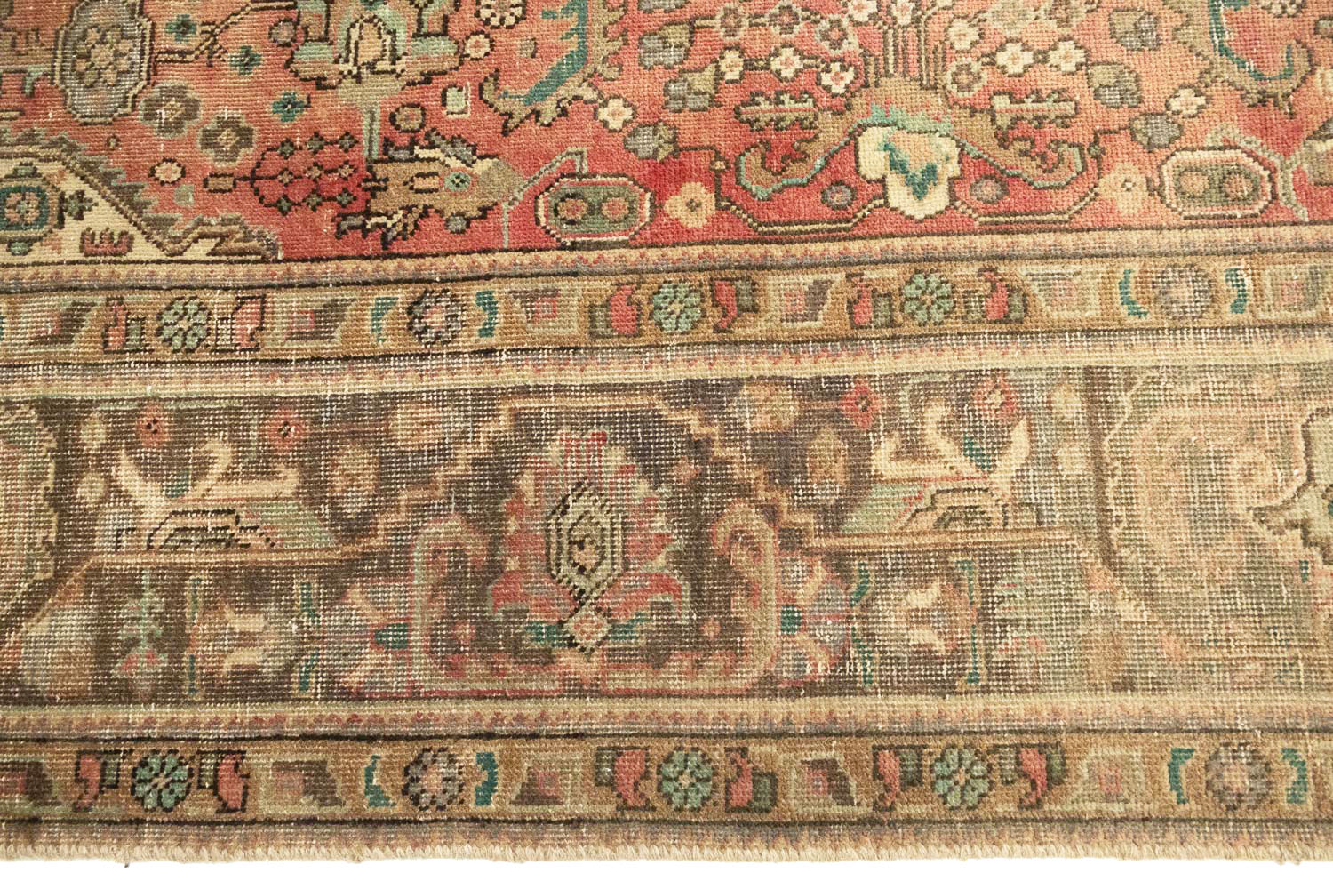 6'8 X 9'7 Muted Traditional Hand Knotted Distressed Persian Rug - Image 10