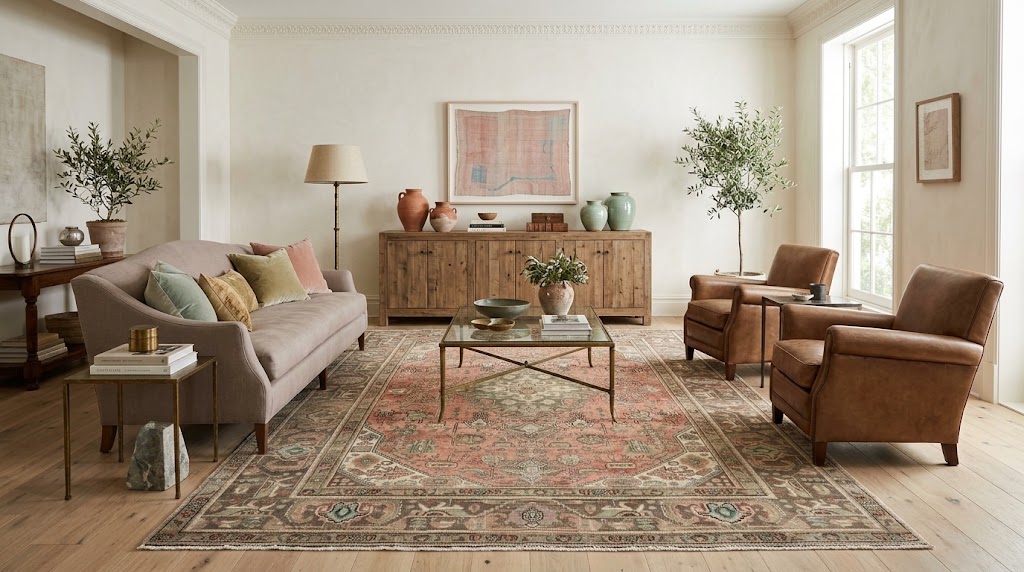 6'8 X 9'7 Muted Traditional Hand Knotted Distressed Persian Rug - Image 2