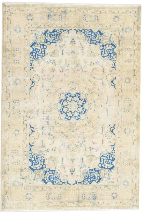 6'4x9'2 Hand Knotted Floral Traditional Wool Oriental Rug